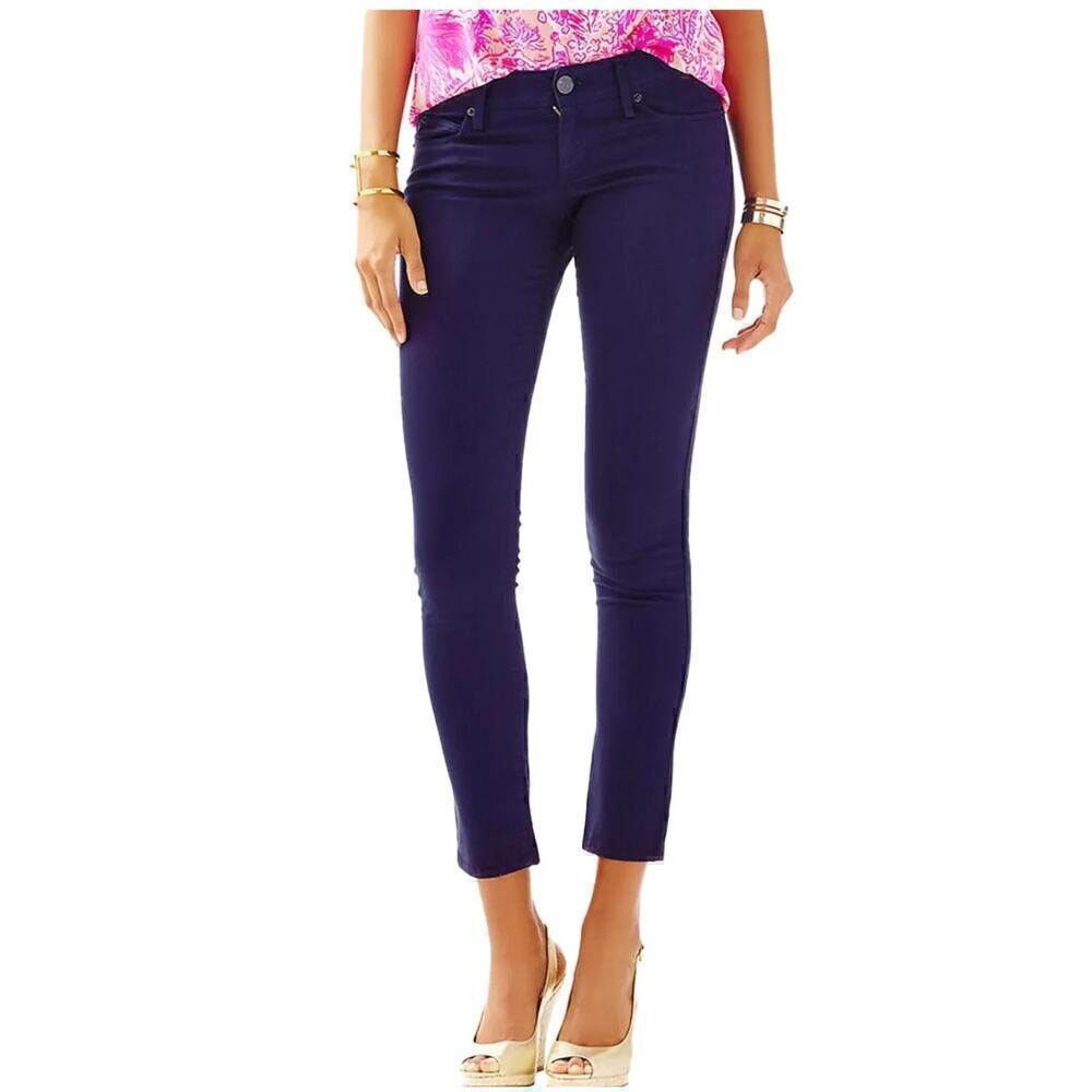 Lilly Pulitzer Women's Worth Skinny Jean Midnight Navy Blue Sz. 2 Sz. 2